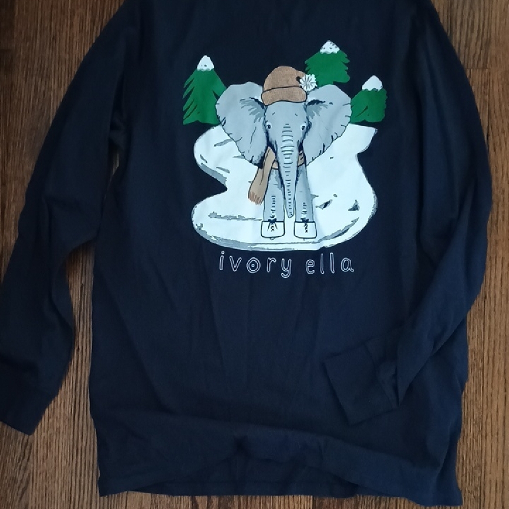 Ivory Ella Men's Dark Blue Sweater with Elephant Design